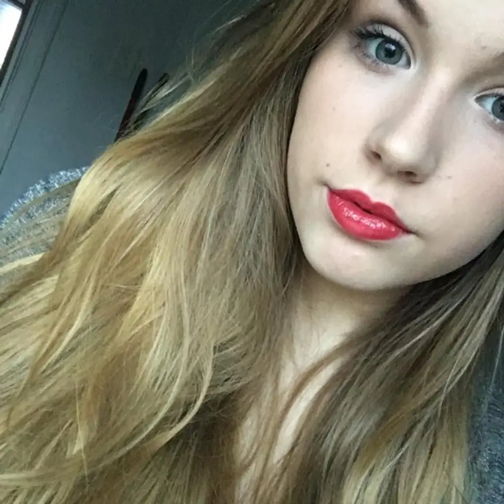 Sabrina's Bold Red Lip