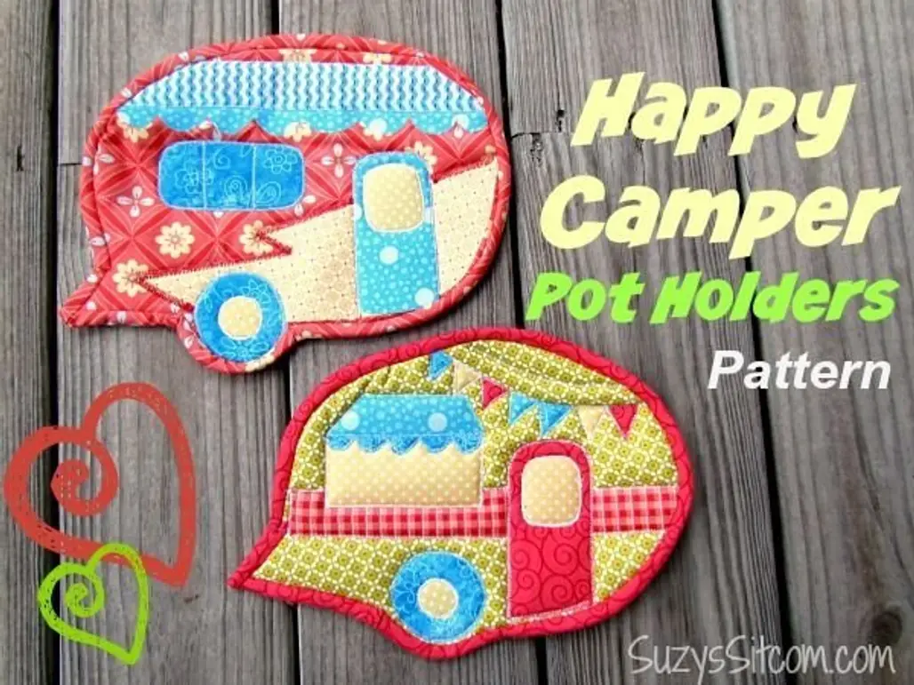 Happy Camper Quilted Pot Holders!