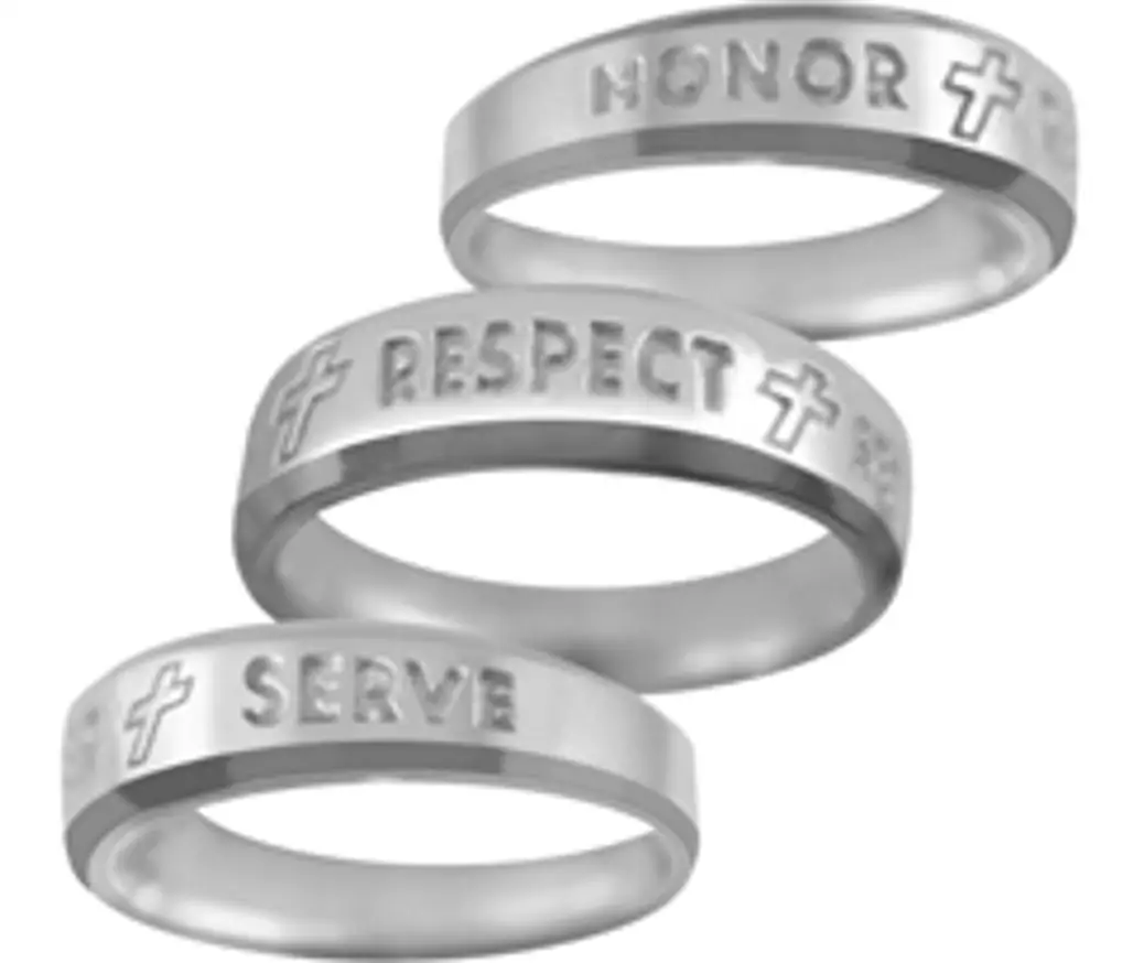 Guy’s Silver “Honor, Respect, Serve” Purity Rings