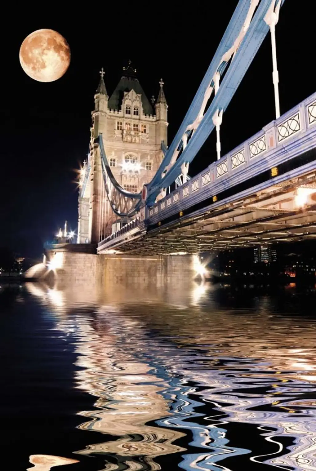 Tower Bridge,reflection,bridge,night,water,