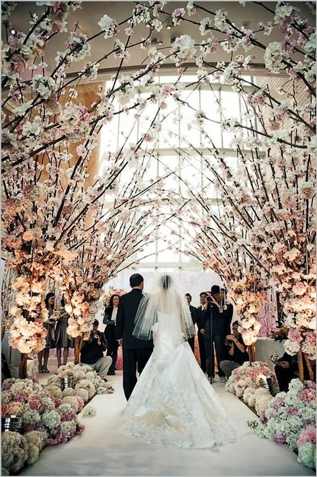 Cherry Blossom Arch Garden Wedding