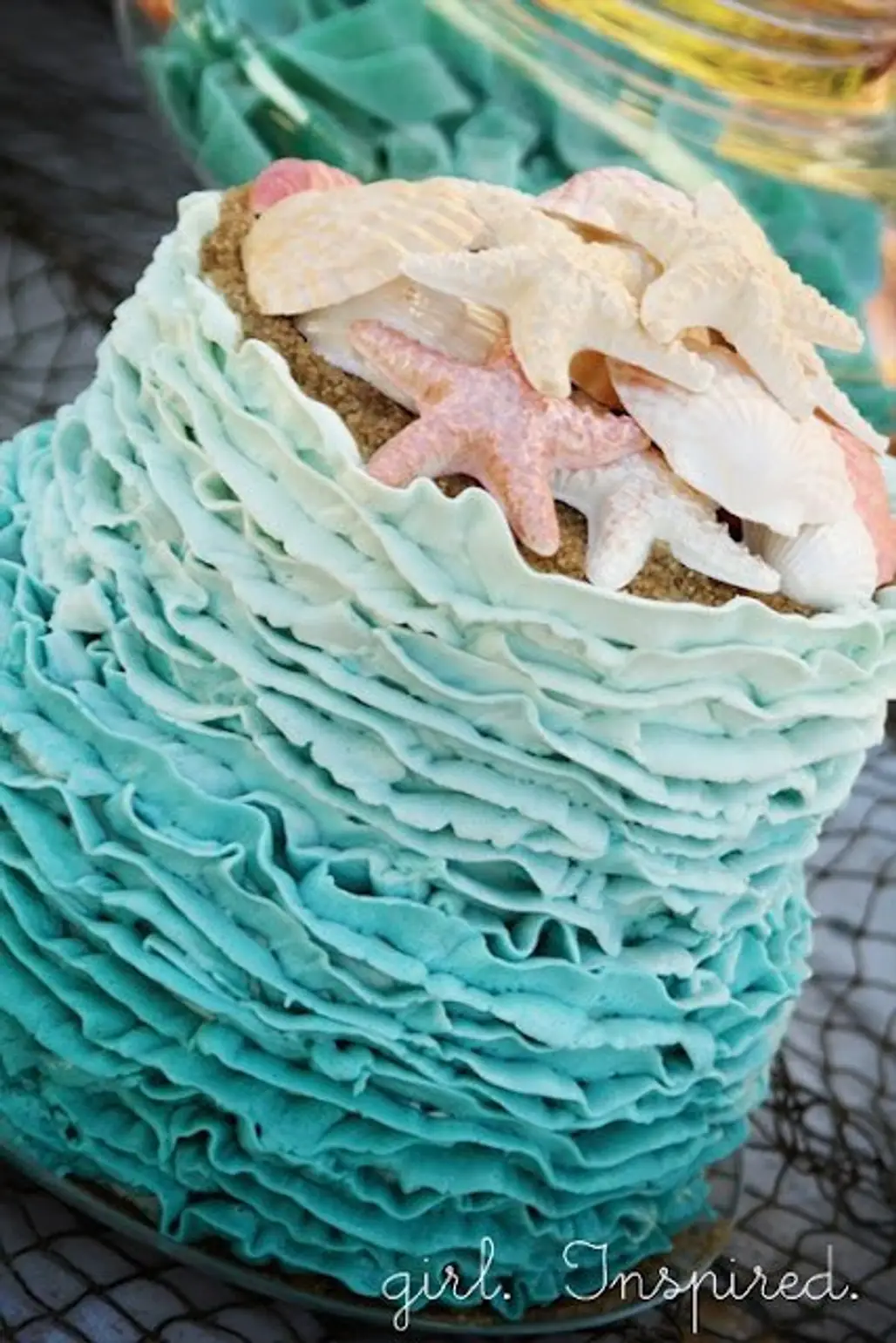 Ocean Waves Ombre Cake