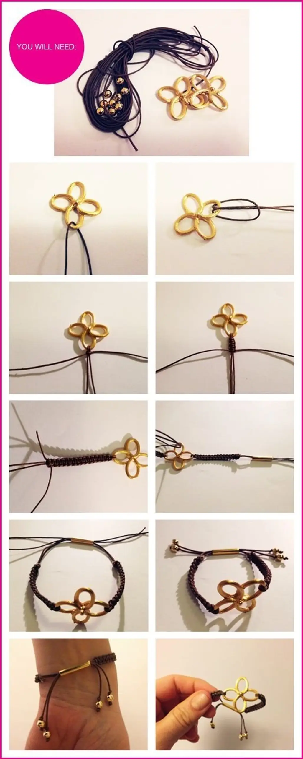 DIY Gold Clover Bracelets