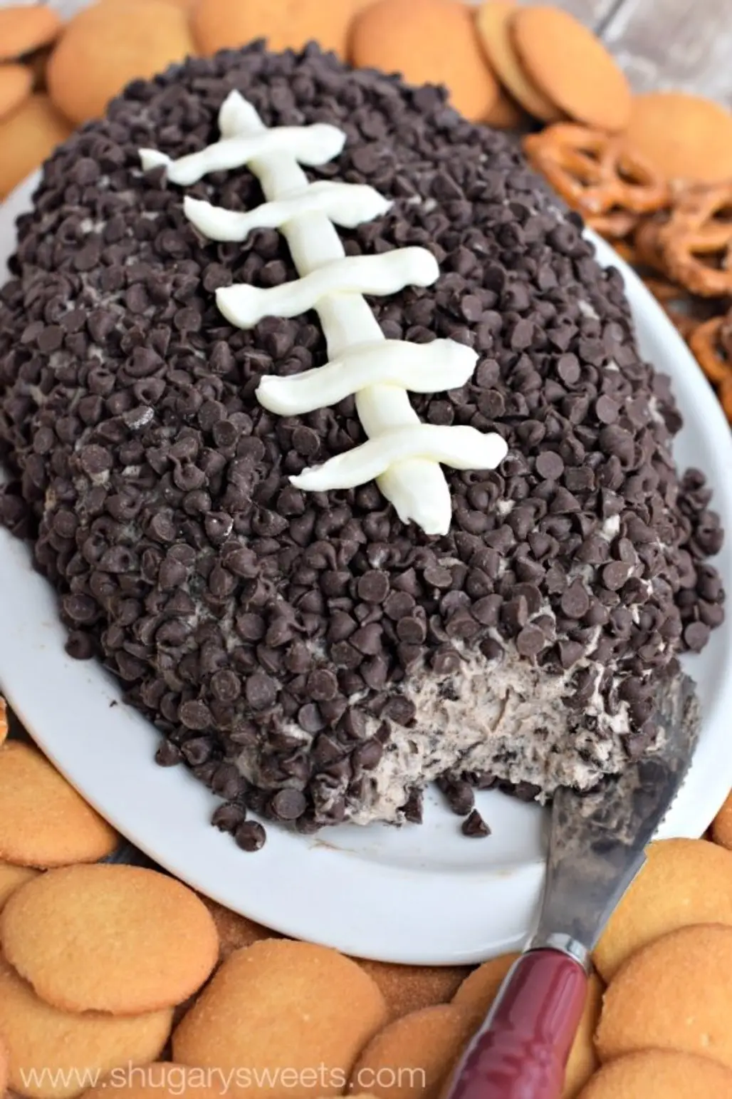 Football Shaped Dessert Dip