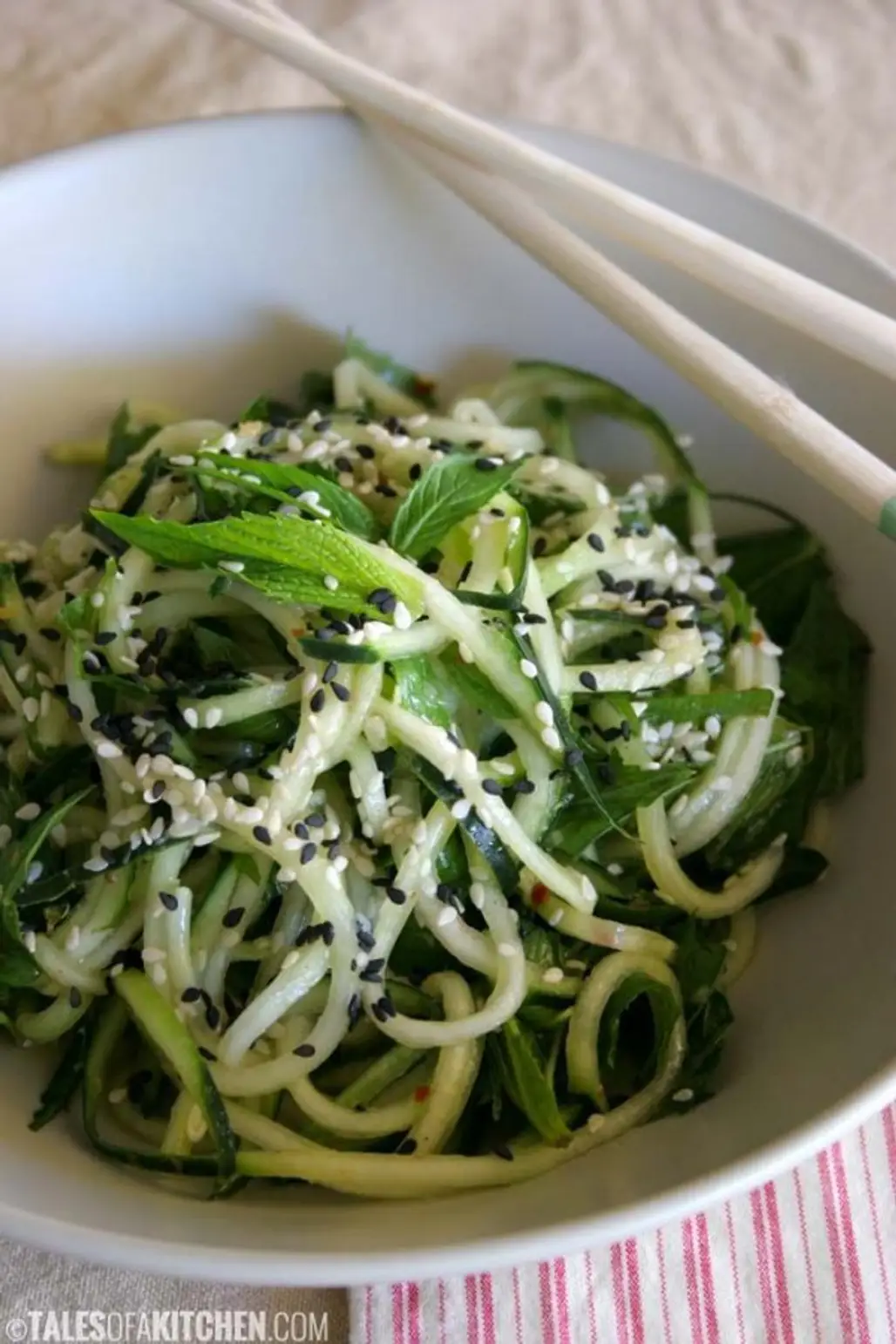 Cucumber Mint ‪noodles with a Ginger Dressing