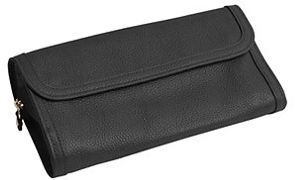Leather Jewelry Roll, Black