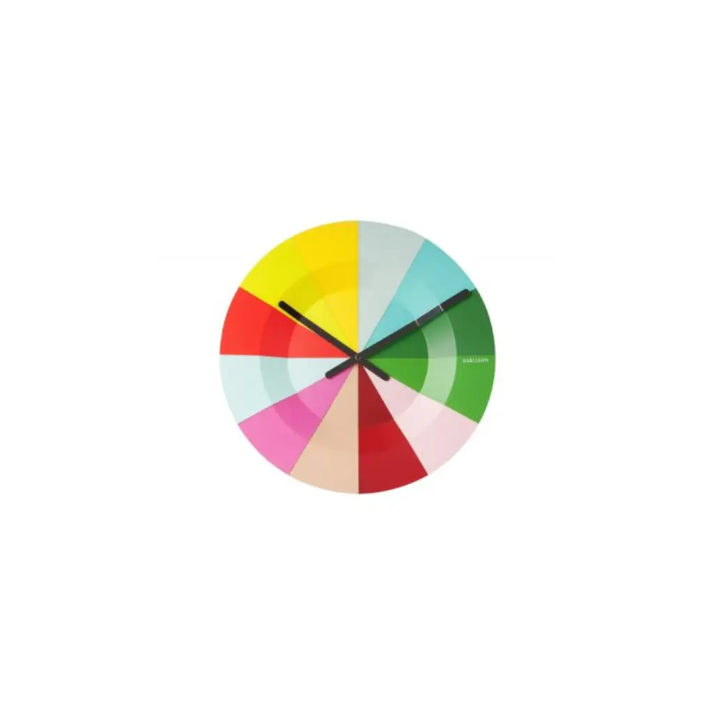 Present Time Karlsson Slices Colorful Wall Clock