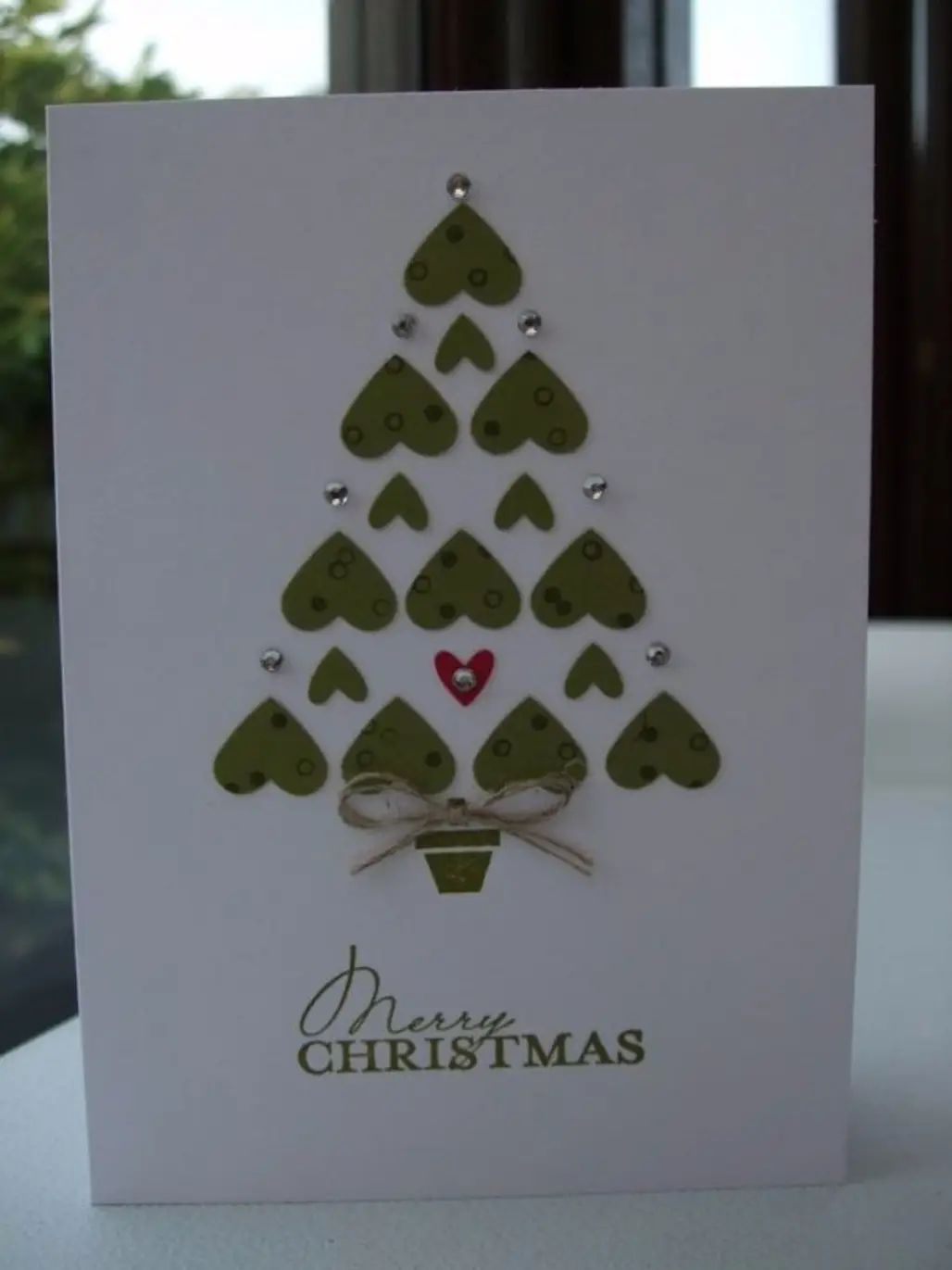 Christmas Card Made with a Heart Punch