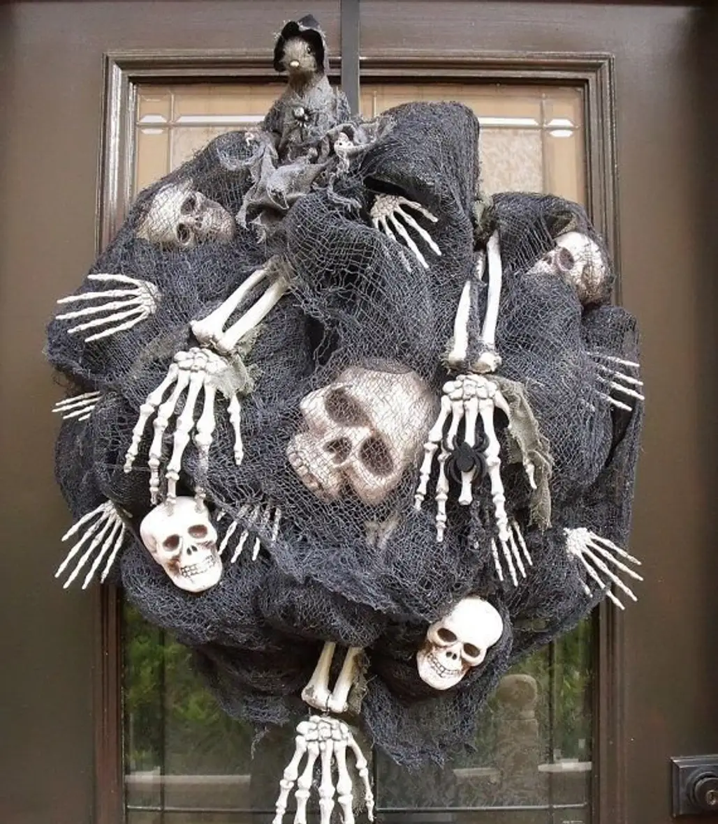Skull and Bones Wreath