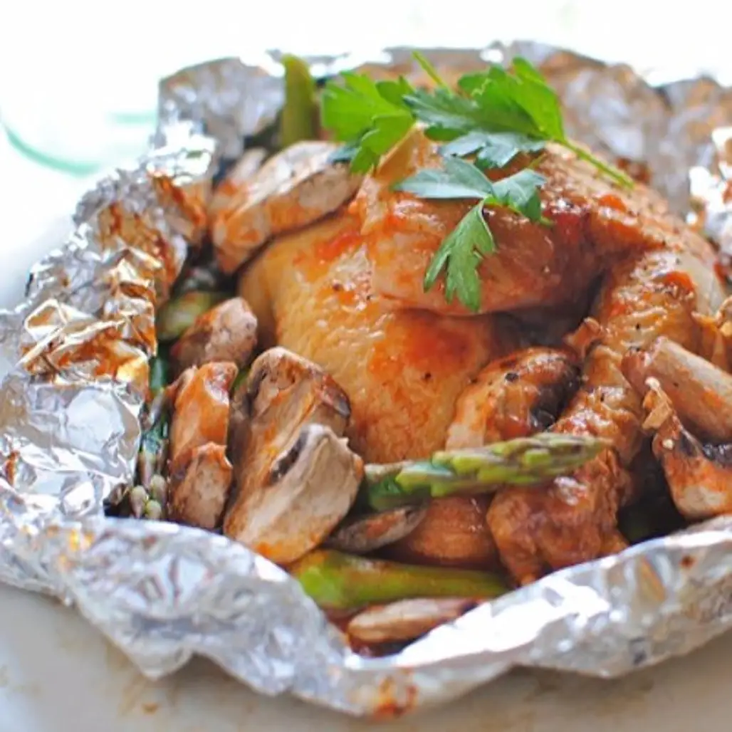 Grilled Chicken Foil Packets with Soup and Veggies