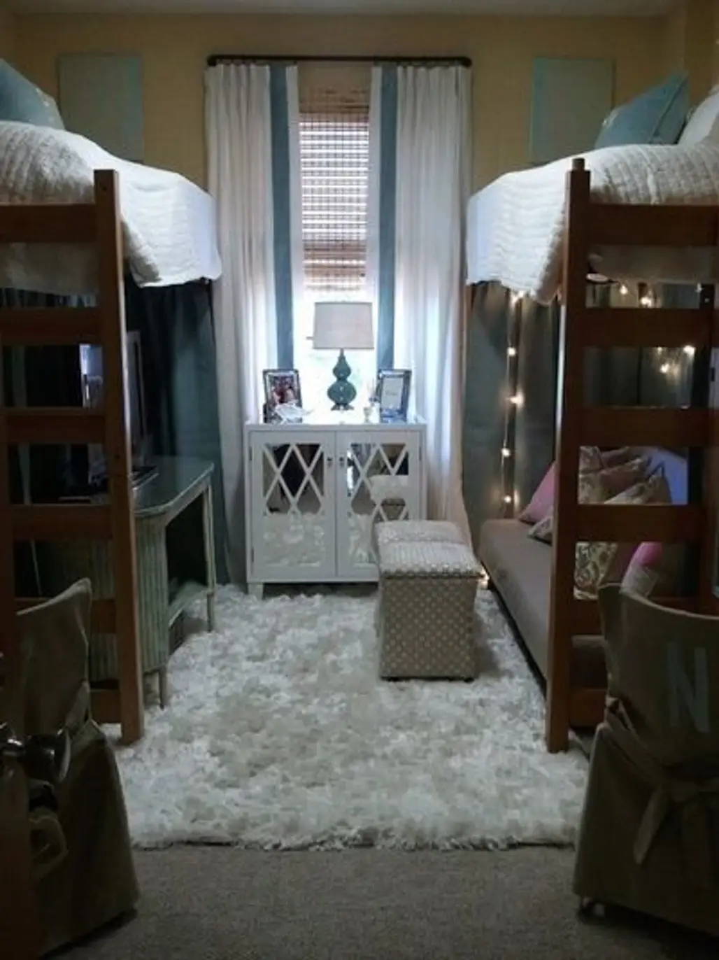 Two Loft Beds Give a Double Dorm More Space