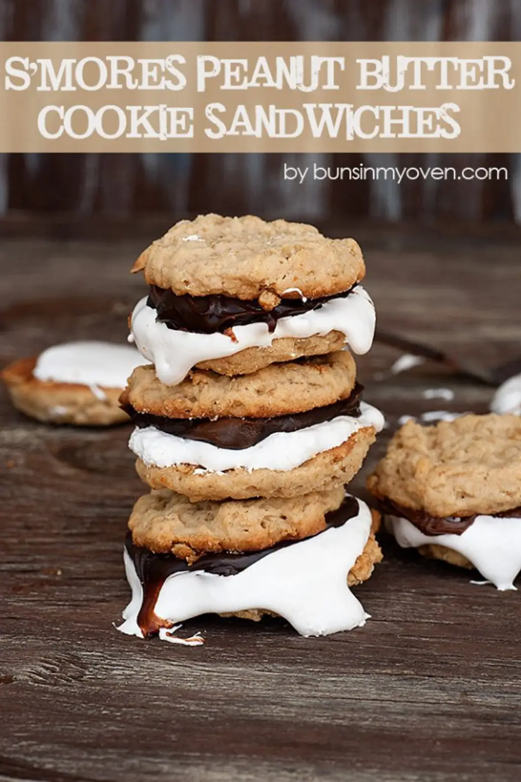 S'mores Peanut Butter Cookie Sandwiches
