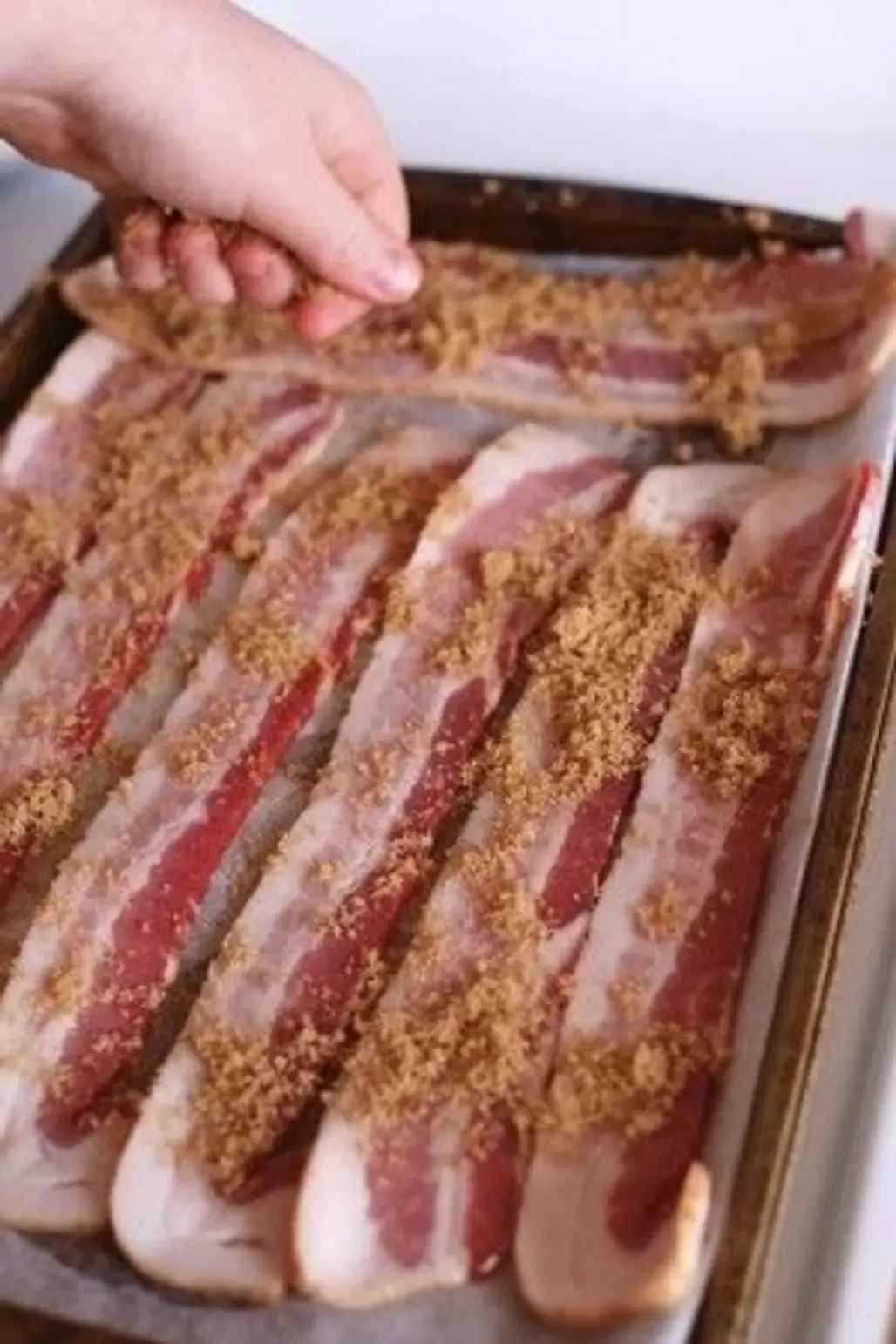Bacon with Brown Sugar, Cayenne and Red Pepper Flakes
