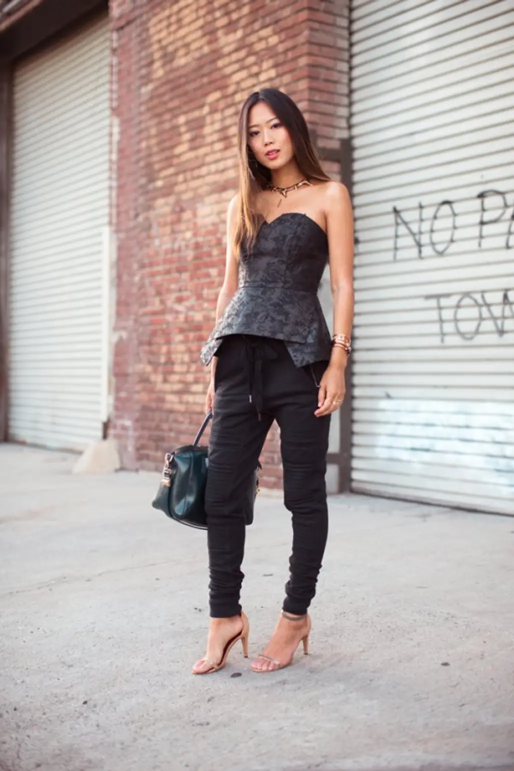 Try Track Pants with a Bustier