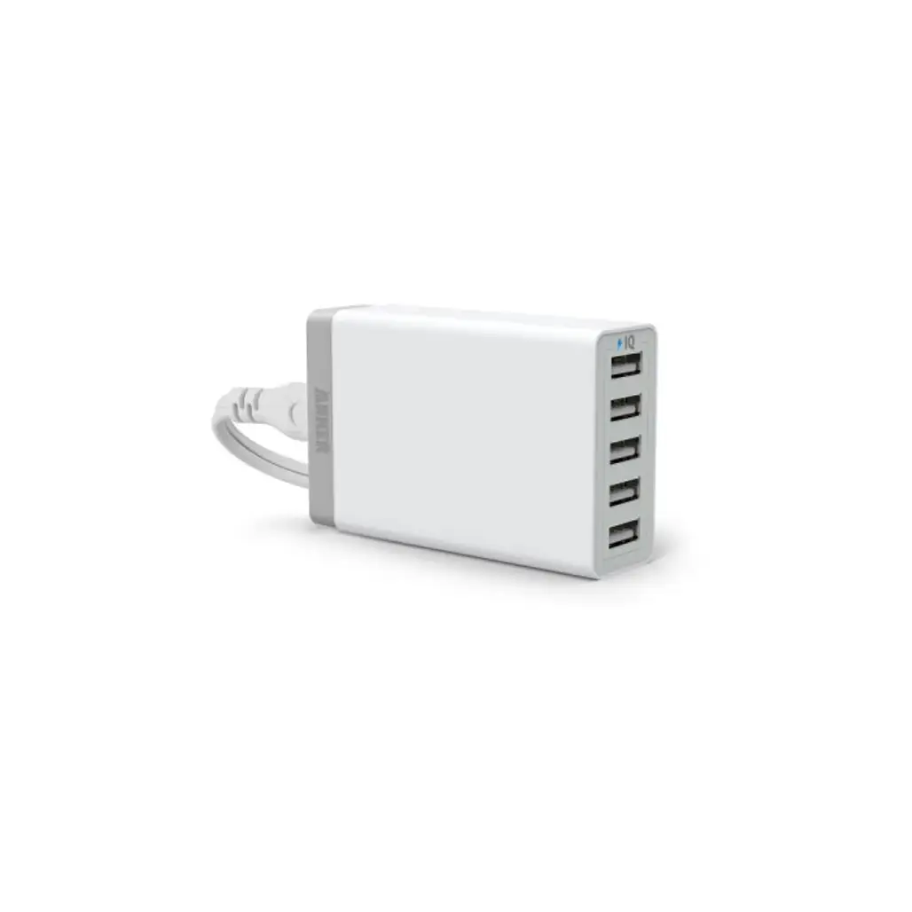 AnkerВ® 40W 5-Port Family-Sized Desktop USB Chargere (M8); Nexus and More (White)
