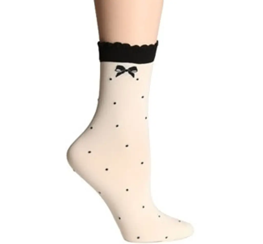 Dot and Bow Ankle Socks
