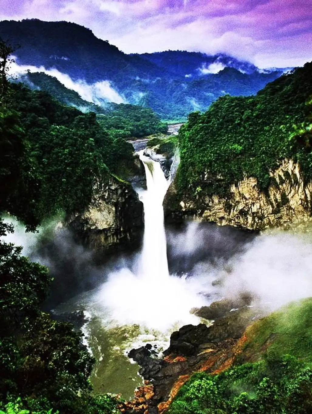 Waterfall in Amazon Rainforest