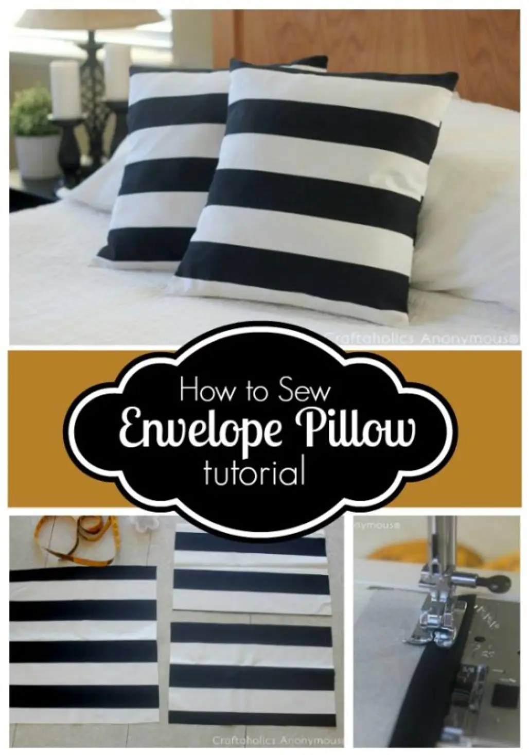 Easy Envelope Pillow Cover Tutorial