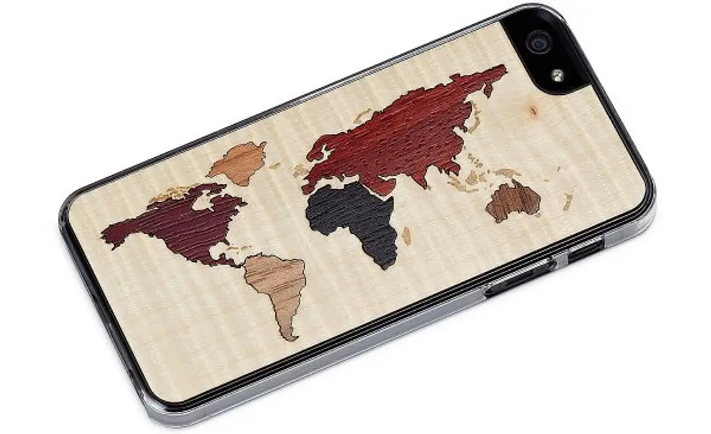World Map Inlay Wooden IPhone Case