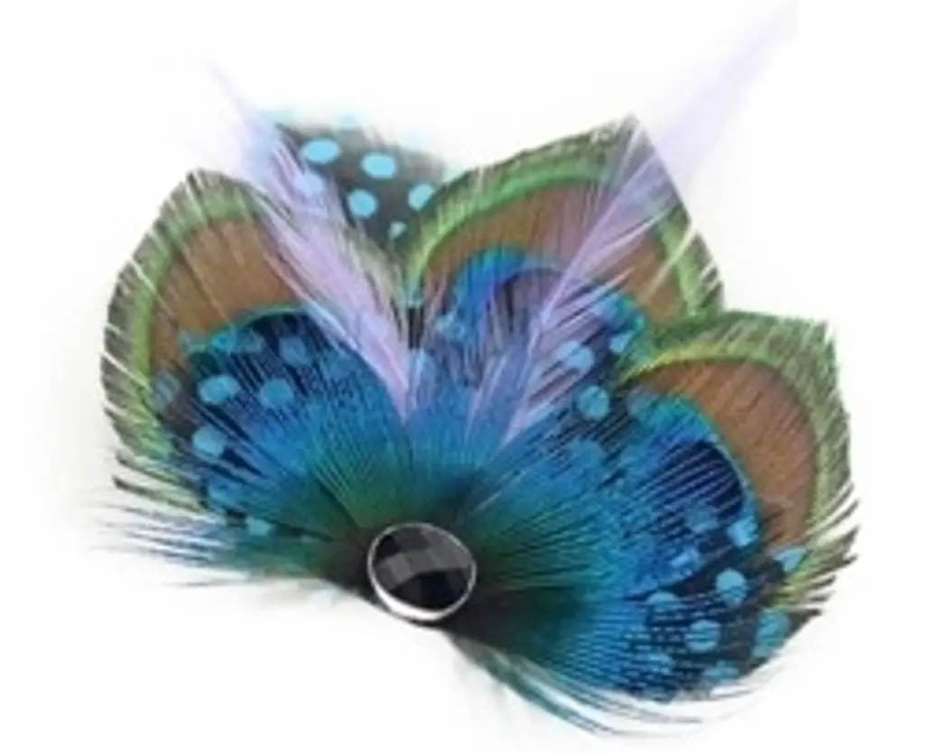 Crystalmood Peacock Feather Hair Clip