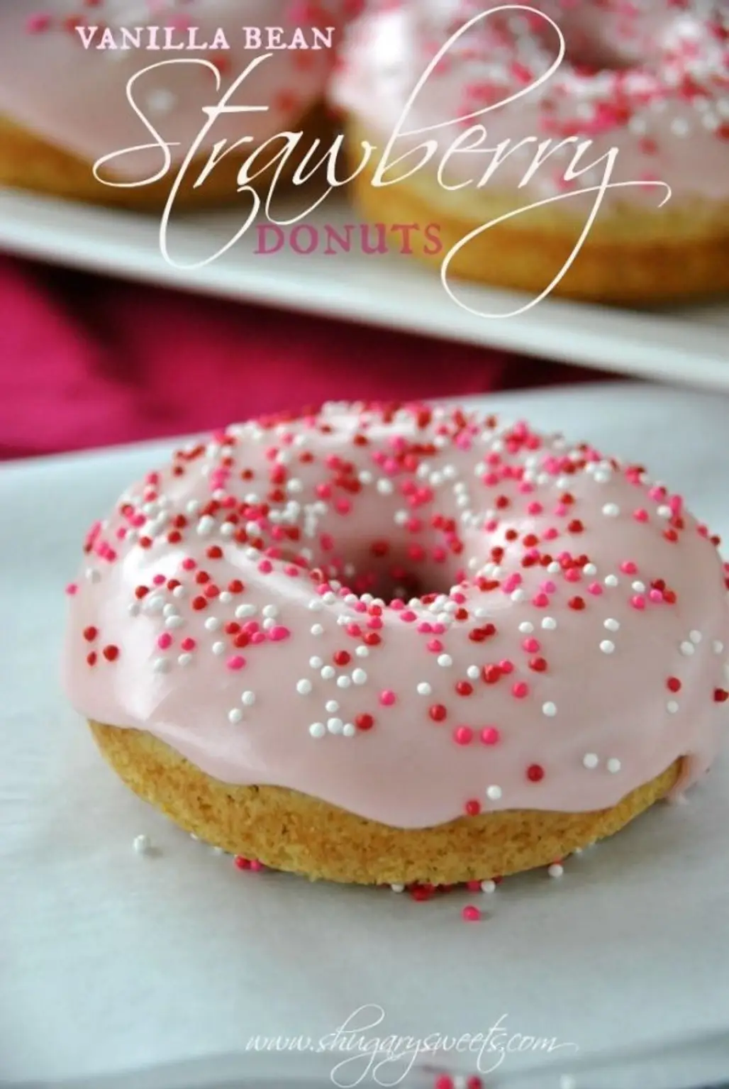 Vanilla Bean Strawberry Glazed Donuts