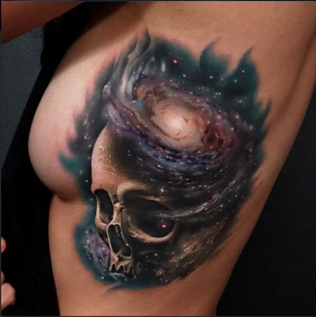 Galaxy Skull Tattoo