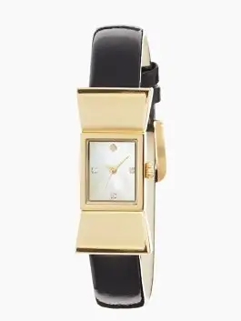 Kate Spade "Carlyle Strap Watch" in Black and Gold