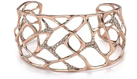 Alexis Bittar Liquid Rose Gold Collection Small Pave Interlaced Cuff