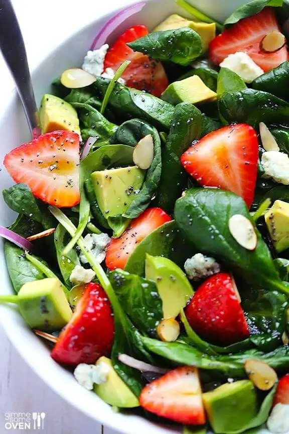 Avocado, Strawberry & Baby Spinach Salad