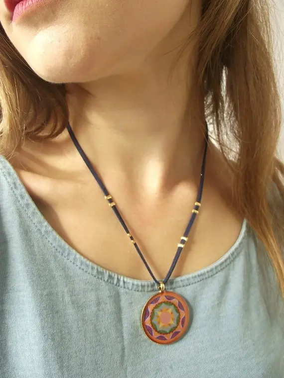 Mandala Leather Necklace