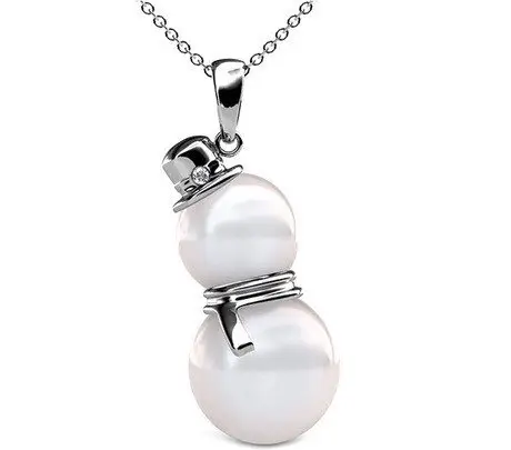 Freshwater Pearl Snowman Necklace