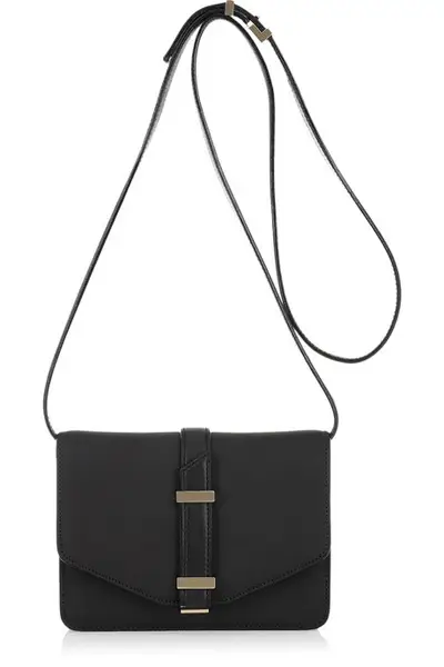 Mini Satchel Textured-Leather Shoulder Bag