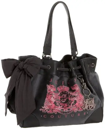 Juicy Couture Velour Scottie Bling Daydreamer Tote Handbag Purse