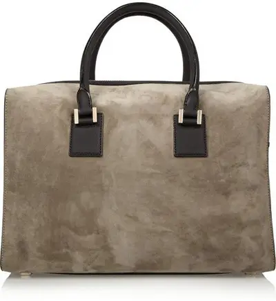 Victoria Leather-Trimmed Suede Tote