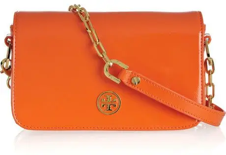 Tory Burch Robinson Patent Leather Shoulder Bag