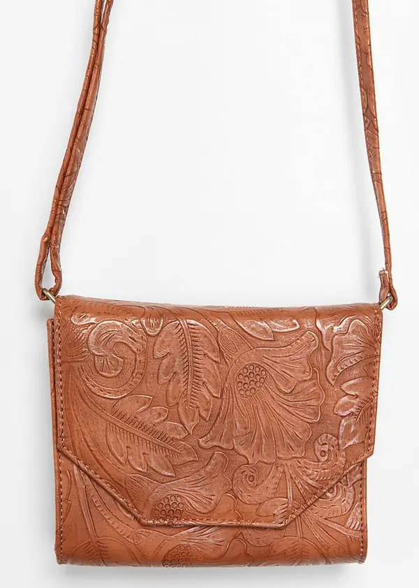 Cooperative Tooled Structured Crossbody Bag