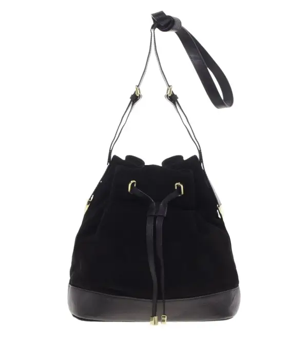 Leather and Suede Drawstring Bag