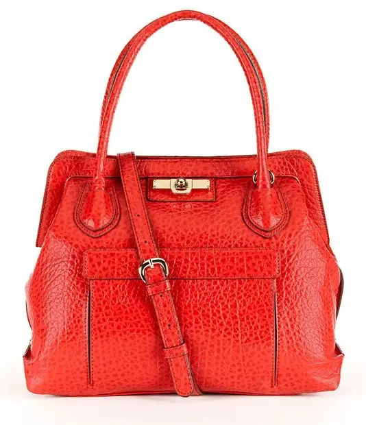 Red Pebbled Leather Doctor Bag