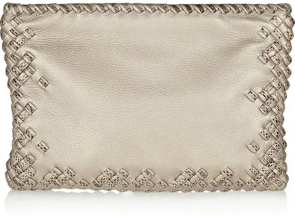 Ayers-Trimmed Leather Clutch