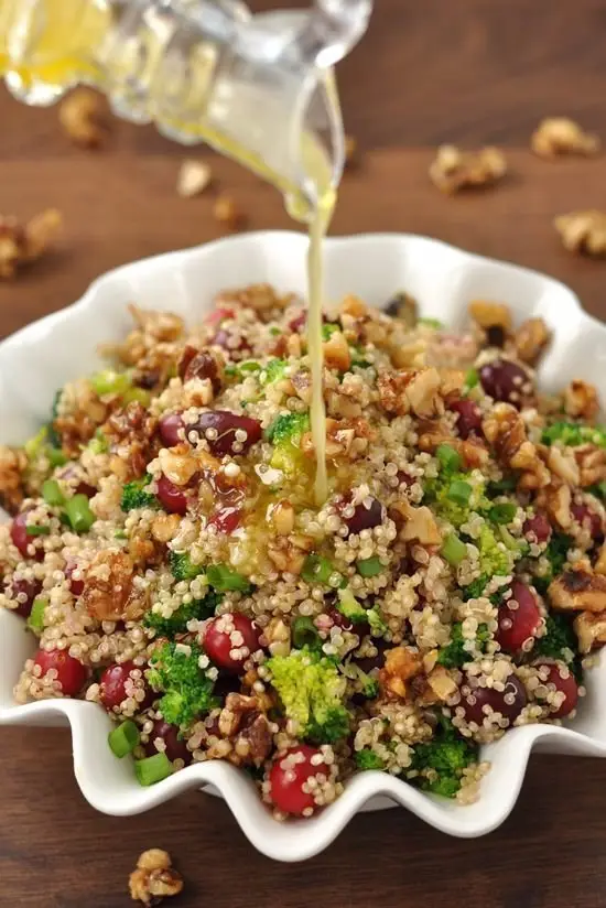 Cranberry Quinoa Salad with Candied Walnuts