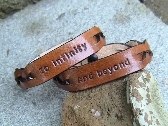 His N Hers - to Infinity and beyond - Leather Signet Braided Wristbands