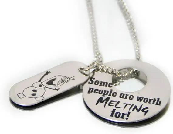 Personalized Frozen Olaf Necklace