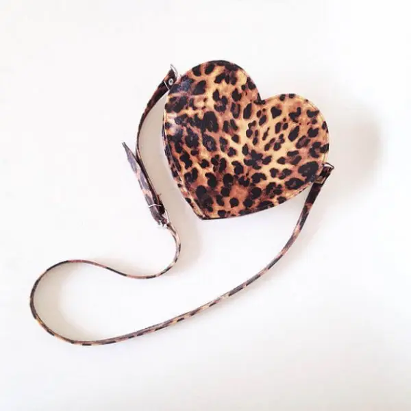 Leopard Print Heart Shape Cross Body