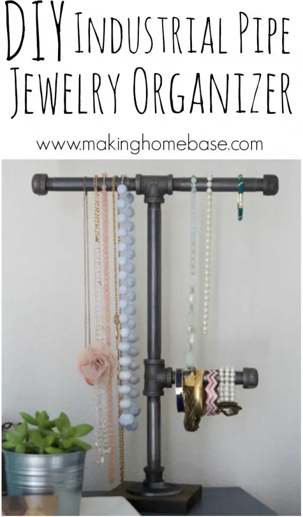 DIY Industrial Pipe Jewelry Organizer