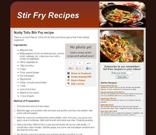 Nutty Tofu Stir Fry