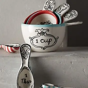 Ceramic Spoon Rest & Baking Measuring Spoons Set, Cat Decor Cute