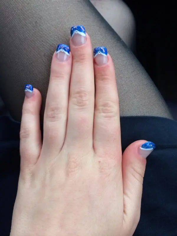 finger, nail, blue, hand, manicure,