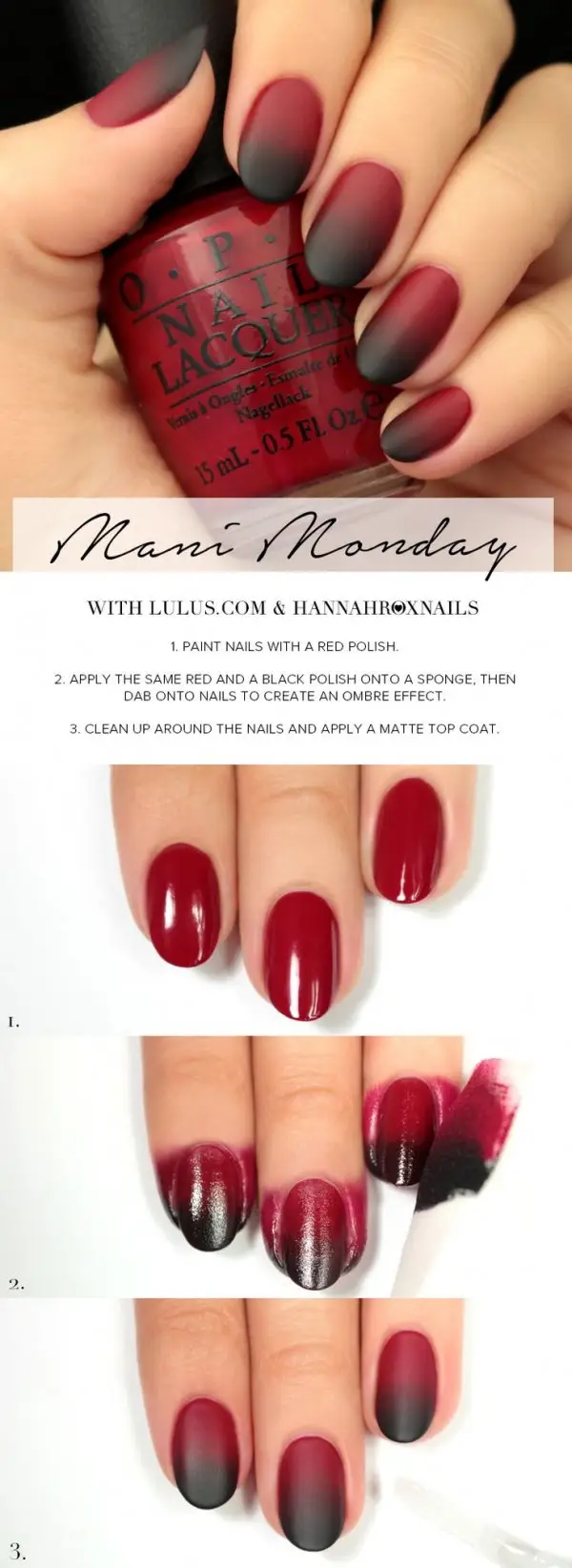 Red-to-Black Matte Ombre