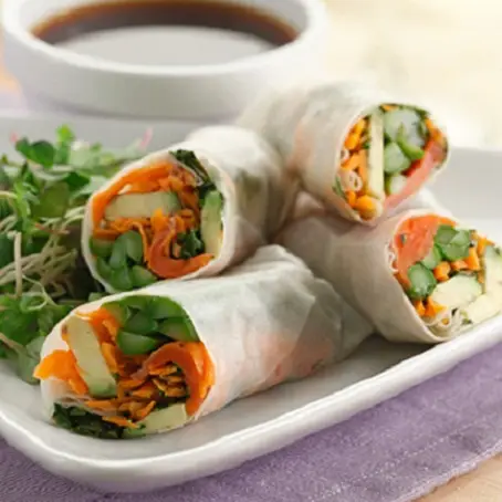 Asparagus and Salmon Spring Roll Recipe...