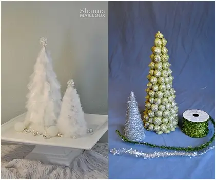 Little Birdie Secrets: foam cone christmas tree tutorial {fabric covered}